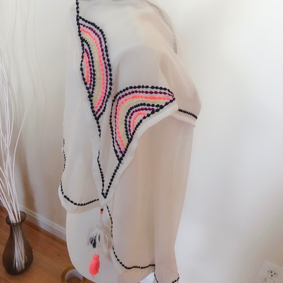 INC Embroidered Bias Tassel Scarf - Picture 3 of 5
